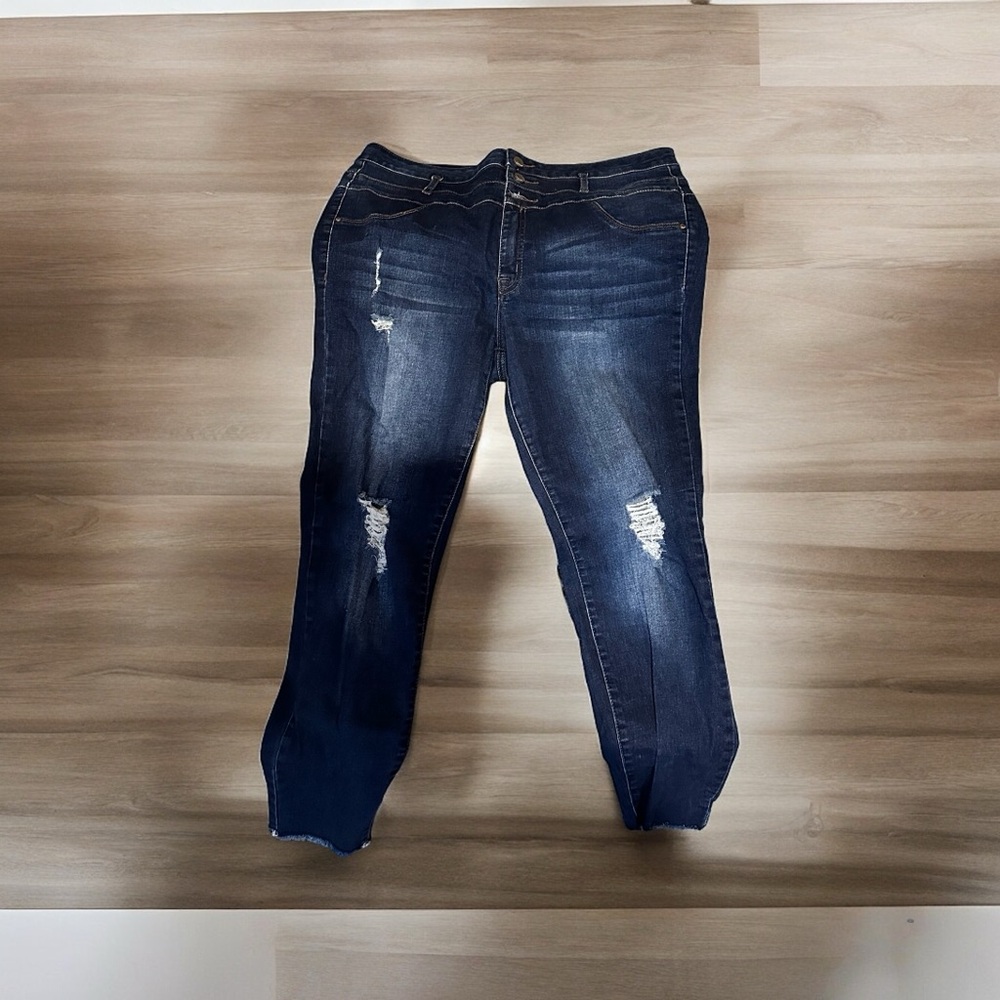 Dark ripped jeans